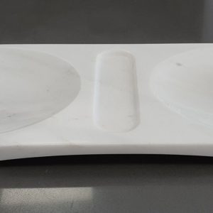 FIDEAS Marble decorative serving platter, three places